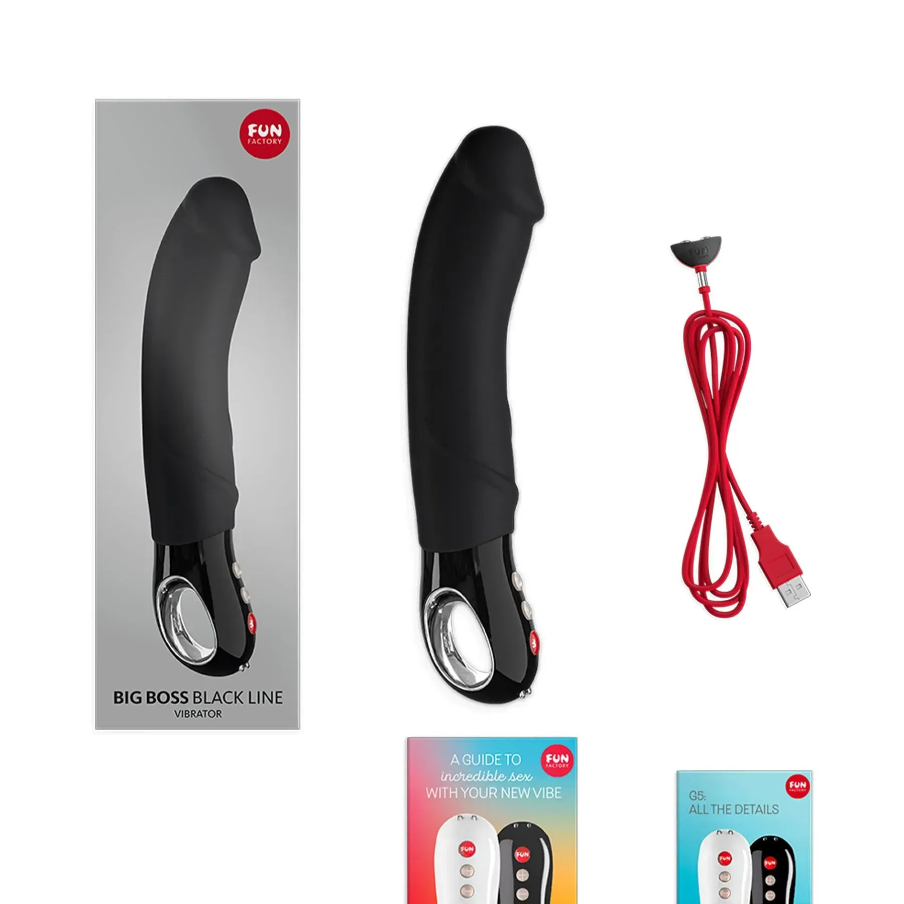 фото Вібратор для точки G Fun Factory BIG BOSS Black, дуже потужний, 23,5 см