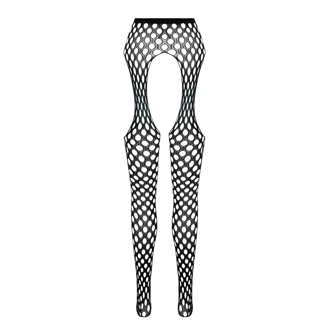фото Колготки-бодістокінг Passion ECO S003 black, з доступом, імітація підв’язок