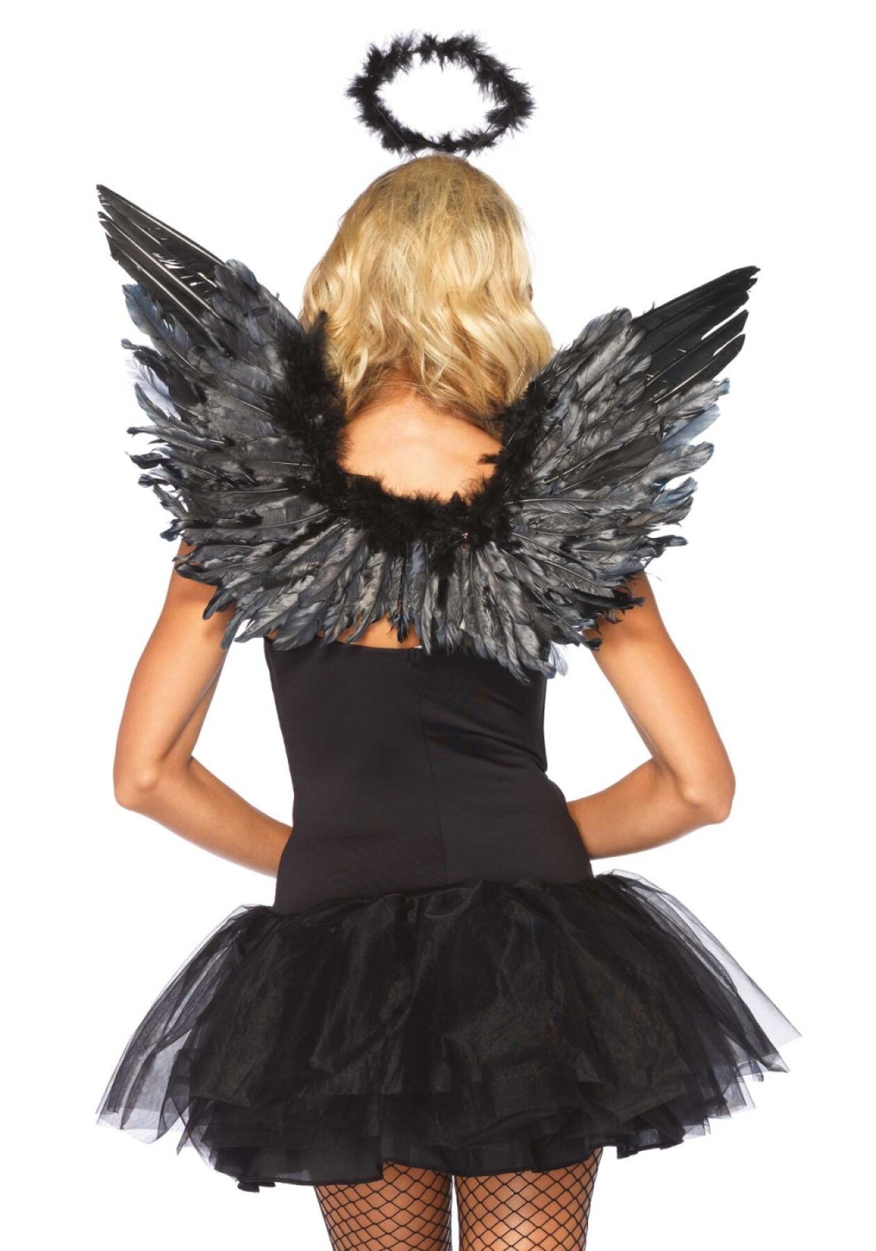 фото Крила чорного ангела Leg Avenue Angel Accessory Kit Black, крила, німб