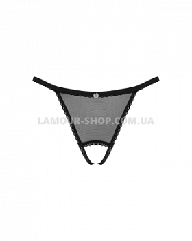 Стрінги з доступом Obsessive Celia Noir crotchless thong M/L
