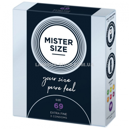 фото Презервативи Mister Size - pure feel - 69 (3 condoms), товщина 0,05 мм