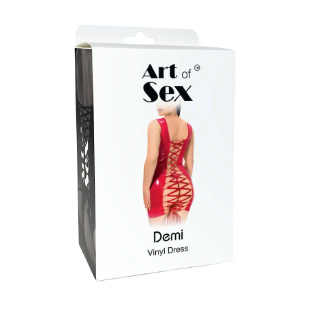фото Лакована сукня  на шнурівці Art of Sex - Demi, колір червоний, XS-M