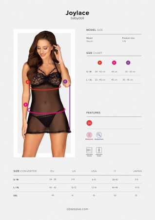 фото Комплект Joylace Babydoll Black S/M