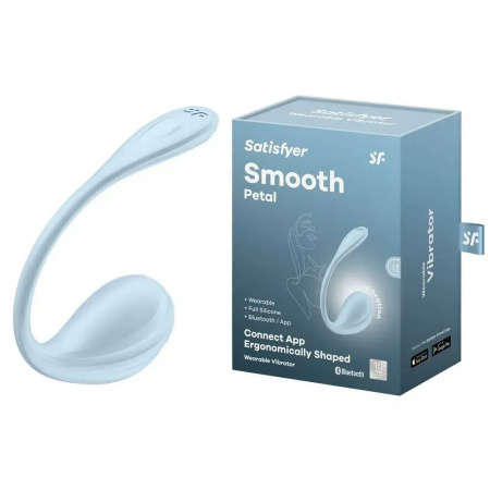 фото Смарт-віброяйце Satisfyer Smooth Petal Connect App Light Blue
