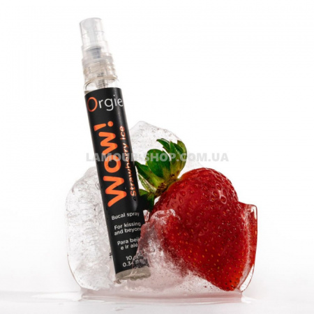 фото Спрей для орального сексу Orgie – Wow! Strawberry Ice (10 мл) з охолод ефект