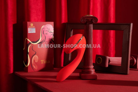 фото Вакуумний вібратор Kistoy Tina з підігрівом, вагінально-кліторальний