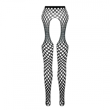 фото Колготки-бодістокінг Passion ECO S003 black, з доступом, імітація підв’язок