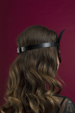 фото Маска кішечки Feral Feelings - Catwoman Mask, натуральна шкіра, чорна