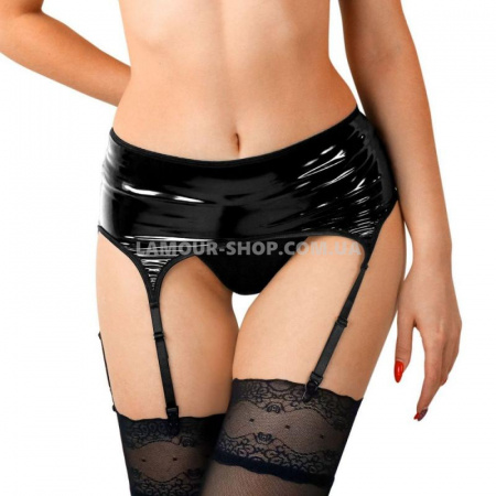 фото Вініловий пояс для панчох Art of Sex - Niks, розмір XS-M, Чорний