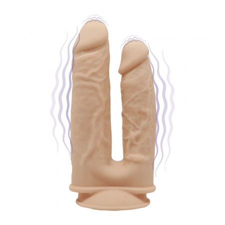 фото Фалоімітатор із вібрацією SilexD Double Gusto Flesh Motor (Model 1 size 8")
