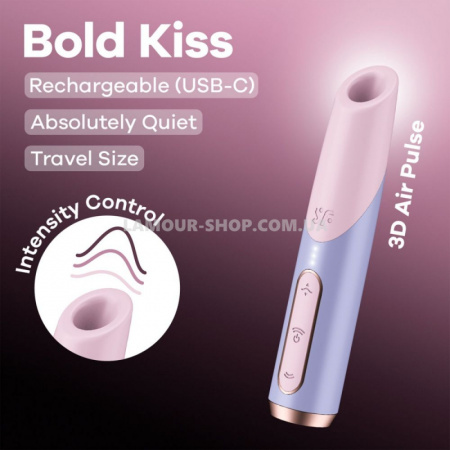 фото Вакуумний стимулятор Satisfyer Bold Kiss Violet, технологія 3D Air Pulse, 30