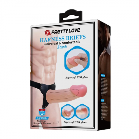 фото Страпон Pretty Love - HARNESS BRIEFS Stark Universal Strap-On Harness 6,9''