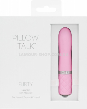 фото Вібратор PILLOW TALK - Flirty Pink з кристалом Сваровські, гнучка голівка