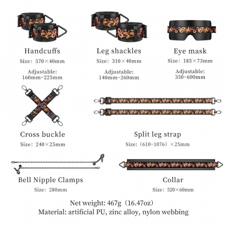 фото БДСМ-набір  LOCKINK The Flowering Serpent - Bondage Set, 7 шт.