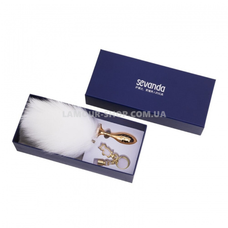 фото Анальна пробка  Кролячий хвіст LOCKINK SEVANDA White Bunny-Tail Anal Pear-sha
