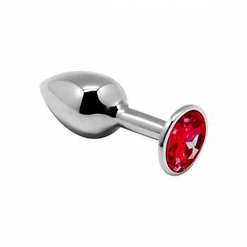Металева анальна пробка з кристалом Alive Mini Metal Butt Plug Red M
