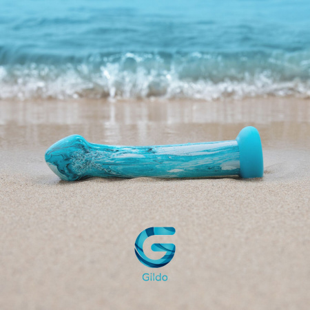 фото Скляний ділдо Gildo Ocean Ripple, об’ємна головка, ідеально для точки G