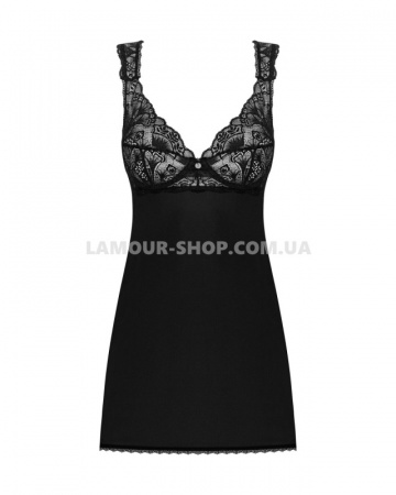 фото Сорочка бебі-дол з мереживом  Obsessive Donna Dream babydoll XL/2XL Blac