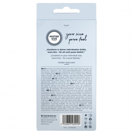 фото Презерватив Mister Size - pure feel - 49  товщина 0,05 мм