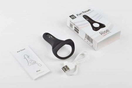 фото Ерекційне кільце Fun Town Rise Black, керування зі смартфона
