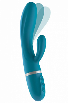 Вібратор-кролик  Liebe Bend It Plus Ocean Blue, гнучкий, 2 мотори, 10 режимів
