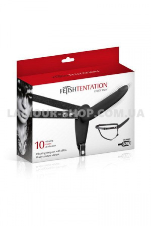 фото Страпон з вібрацією Fetish Tentation Vibrating Strap-On with Dildo Black