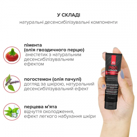 фото Пролонгер гель JO Prolonger Gel (60 мл) з олією перцевої м’яти та гвоздикового перцю