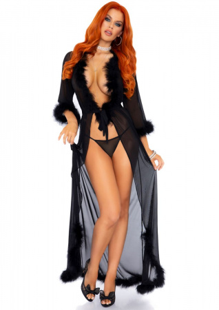 фото Комплект Marabou robe & string