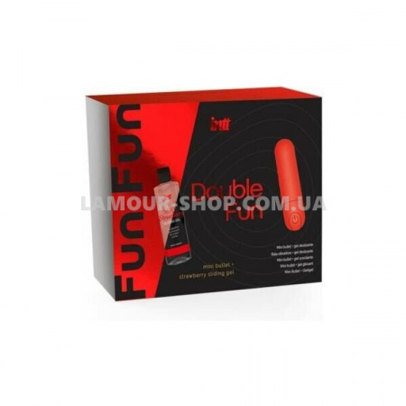 фото Набір Intt DOUBLE FUN: віброкуля та полуничний лубрикант