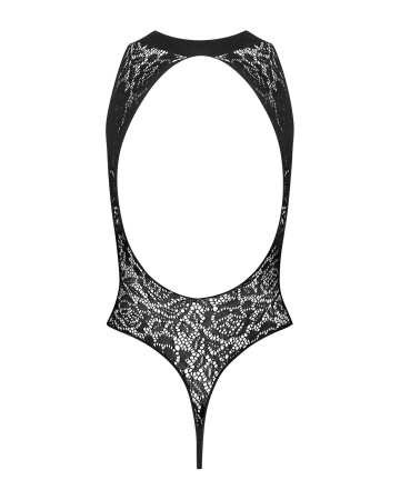 фото Ажурний бодістокінг із ефектом шнурівки Obsessive B129 teddy black XL/XXL