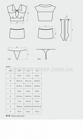 фото Рольовий костюм Obsessive Student 4 pcs costume S/M