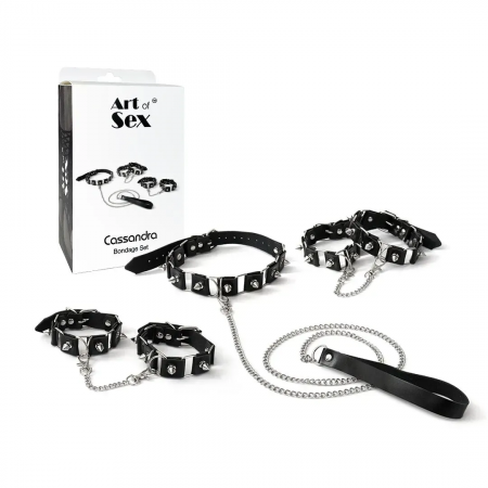 фото Набір  нашийник з повідцем, наручники та поножі Art of Sex - Cassandra