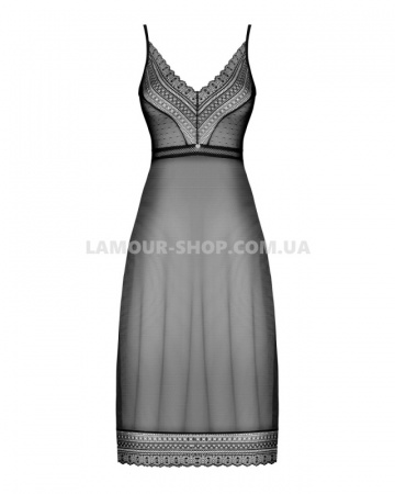 фото Сорочка Obsessive Estiqua chemise M/L, чорний, асиметричний крій