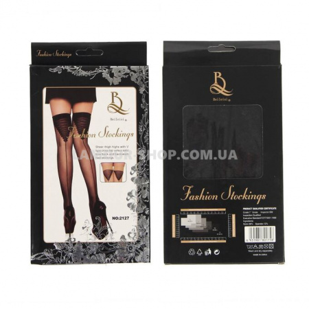 фото Панчохи гладкі зі стрілкою ззаду, чорні