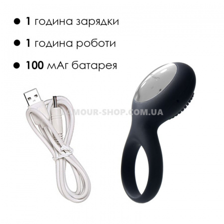 фото Ерекційне кільце з вібрацією Svakom Tyler Black