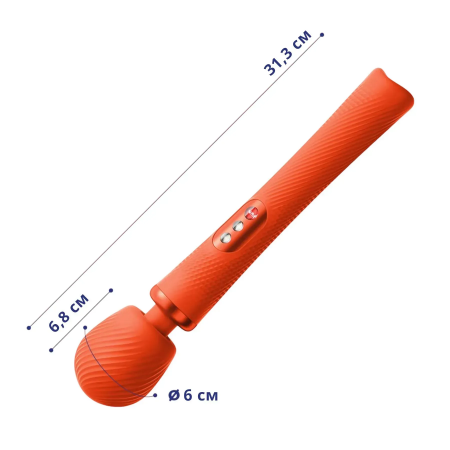 фото Вібромасажер Fun Factory VIM Vibrating Wand sunrise orange, суперпотужний
