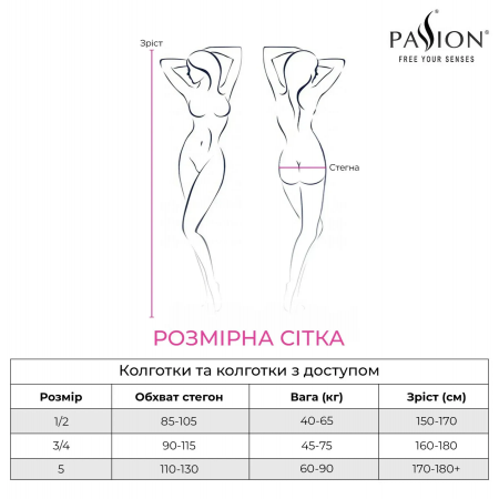 фото Еротичні колготки Passion TIOPEN 006 3/4 (30 den), nero, з вирізом, імітація трусиків