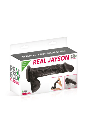 фото Фаллоимитатор на присоске Real Body - Real Jayson Black, TPE, диаметр 4см