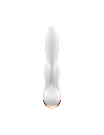 фото Смарт вібратор кролик із подвійним відростком Satisfyer Double Flex White