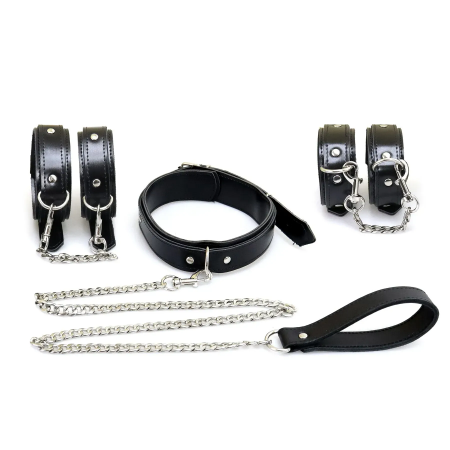 фото Набір BDSM  Art of Sex - Emoji, наручники, поножі, нашийник з повідцем