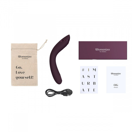 фото Вакуумний стимулятор для точки G та клітора з вібрацією Womanizer OG Aubergine