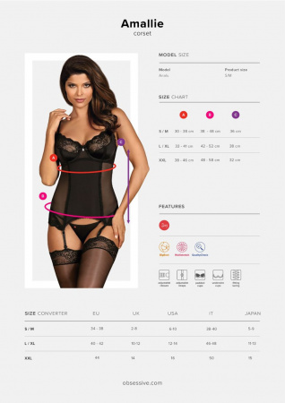 фото Корсет Amallie Corset & Thong Black S/M