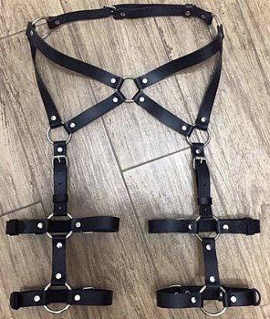 Гартери з еко шкіри, чорні