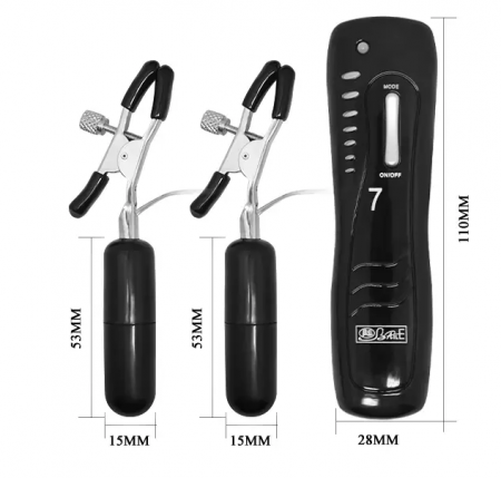 фото Вібростимулятор для грудей BAILE - Vibrating Nipple Clamps