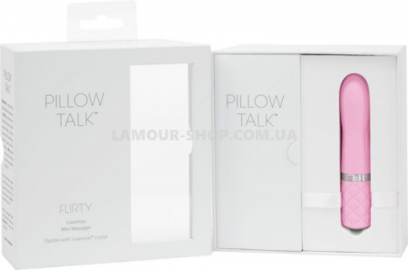 фото Вібратор PILLOW TALK - Flirty Pink з кристалом Сваровські, гнучка голівка