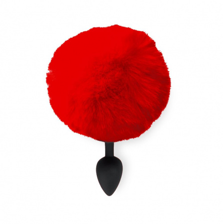фото Анальна пробка М Art of Sex - Silicone Bunny Tails Butt plug Red, діаметр 
