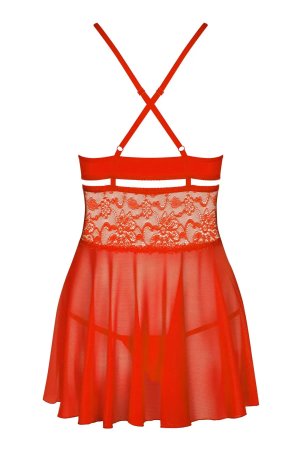 фото Бебі-дол Obsessive 838-BAB-3 babydoll & thong red S/M