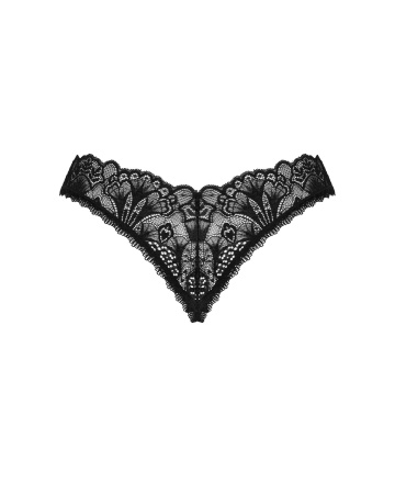 фото Мереживні стрінги Obsessive Donna Dream crotchless thong XS/S Black