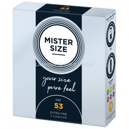 фото Презервативи Mister Size - pure feel - 53 (3 condoms), товщина 0,05 мм