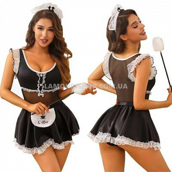 Костюм покоївки JSY «Сяйлива Агата» One Size, боді, спідниця, обруч, мітелк